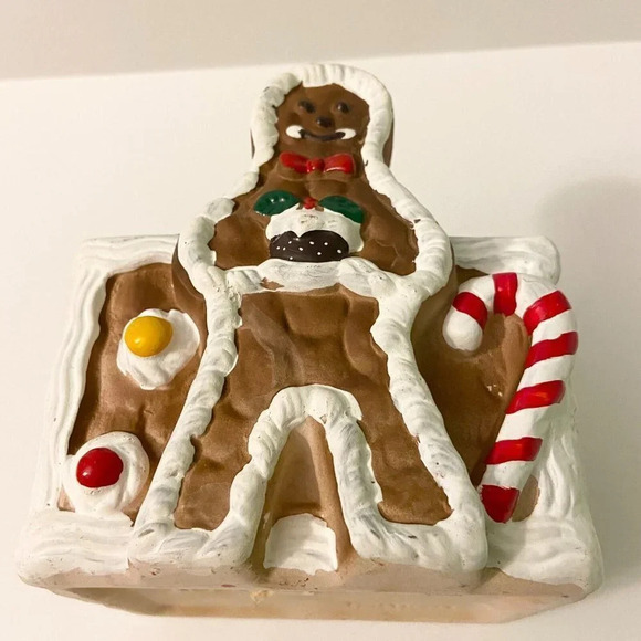 Vintage 1990  Holland Floral Planter Gingerbread Man House Candycane Taiwan - Picture 14 of 14